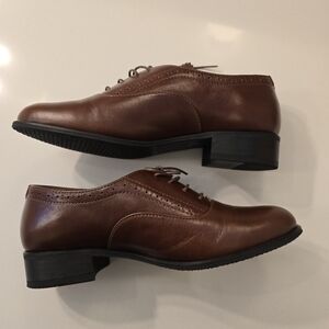 Julia Bo Brown Leather Oxford Shoes EU 38